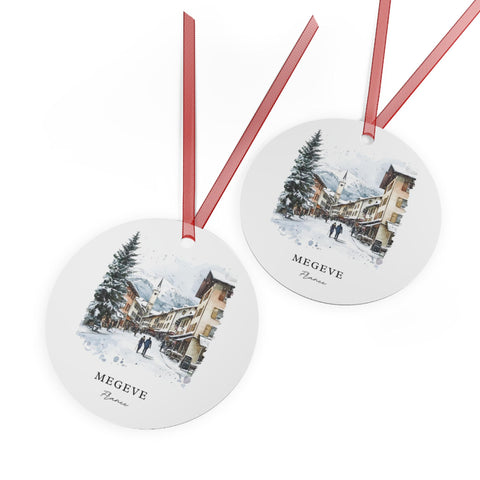 Megeve France Ornament: Unique Megeve Souvenir, Megeve French Alps Xmas Decor, and Authentic Mont Blanc Gift