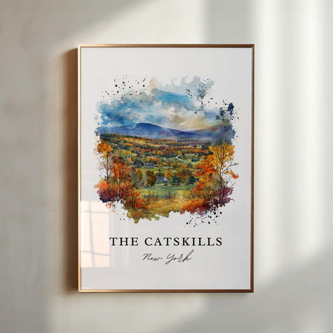 Catskills Wall Art, Catskills Print, Catskills Watercolor Art, Catskills NY Gift, Travel Print, Travel Poster, Housewarming Gift