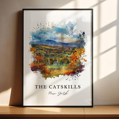 Catskills Wall Art, Catskills Print, Catskills Watercolor Art, Catskills NY Gift, Travel Print, Travel Poster, Housewarming Gift