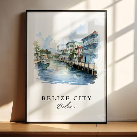 Belize City wall art - Belize, Belize City poster, Belize Island Wedding gift, Belize Birthday present, Custom Text, Personalized Gift