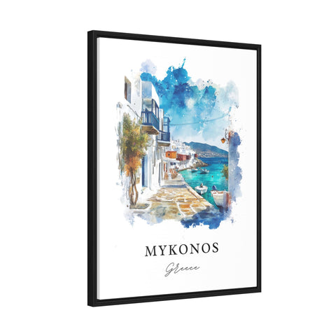 Mykonos Wall Art, Mykonos Greece Print, Mykonos Watercolor Art, Mykonos Gift, Mykonos Travel Print, Travel Poster, Housewarming Gift