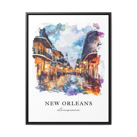 New Orleans Wall Art, New Orleans Print, New Orleans Watercolor Art, Bourbon Street Gift, Travel Print, Travel Poster, Housewarming Gift