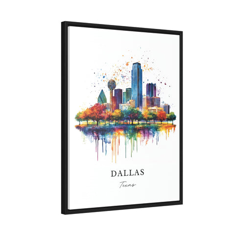 Dallas TX Wall Art, Dallas Print, Dallas Watercolor Art, Dallas Texas Skyline Gift, Travel Print, Travel Poster, Housewarming Gift