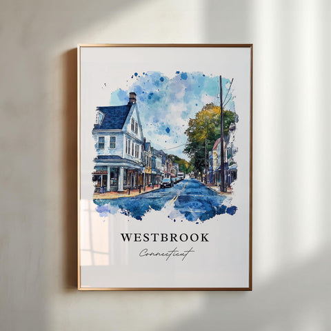 Westbrook CT Wall Art, Westbrook Print, Westbrook Watercolor Art, Middlesex County CT Gift, Travel Print, Travel Poster, Housewarming Gift