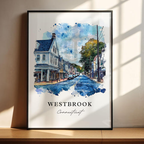 Westbrook CT Wall Art, Westbrook Print, Westbrook Watercolor Art, Middlesex County CT Gift, Travel Print, Travel Poster, Housewarming Gift