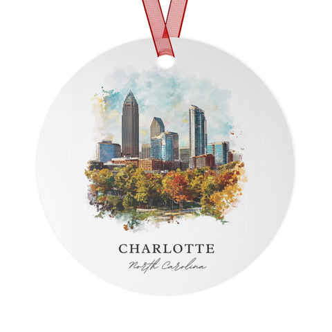 Charlotte NC Ornament: Unique Charlotte Souvenir, Charlotte Xmas Decor, and Authentic Charlotte Skyline Gift (1pc, 3pcs, 5pcs, 10pcs)