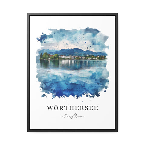 Wörthersee Wall Art, Wörthersee Lake Print, Carinthia Watercolor Art, Carinthia Austria Gift, Travel Print, Travel Poster, Housewarming Gift