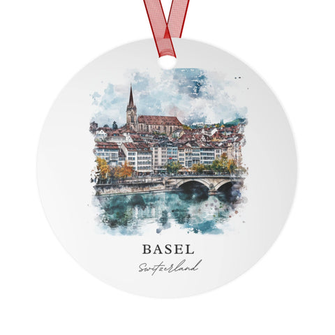 Basel Switzerland Ornament: Unique Basel Souvenir, Basel Xmas Decor, and Authentic Switzerland Gift (1pc, 3pcs, 5pcs, 10pcs)