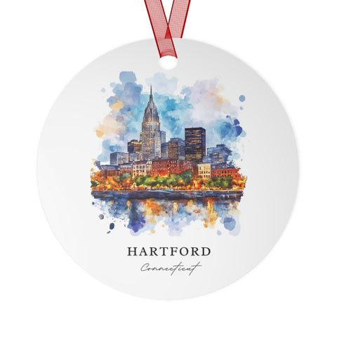 Hartford CT Ornament: Unique Hartford Souvenir, Connecticut Xmas Decor, and Authentic Hartford CT Gift (1pc, 3pcs, 5pcs, 10pcs)