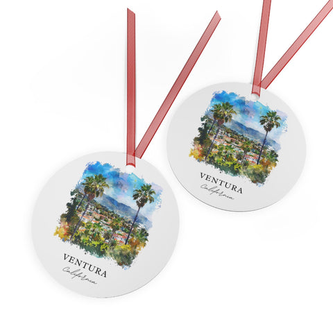 Ventura California Ornament: Unique Ventura Souvenir, Ventura CA Xmas Decor, and Authentic San Buenaventura Gift (1pc, 3pcs, 5pcs, 10pcs)