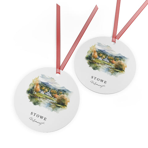 Stowe VT Ornament: Unique Stowe Vermont Souvenir, Stowe Xmas Decor, and Authentic Stowe Vermont Gift (1pc, 3pcs, 5pcs, 10pcs)