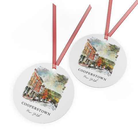 Cooperstown NY Ornament: Unique Cooperstown Souvenir, Cooperstown NY Xmas Decor, and Authentic Otsego Lake Gift (1pc, 3pcs, 5pcs, 10pcs)