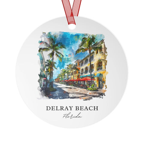 Delray Beach Florida Ornament: Unique Delray Beach Souvenir, Delray FL Xmas Decor, and Authentic Delray Beach Gift (1pc, 3pcs, 5pcs, 10pcs)