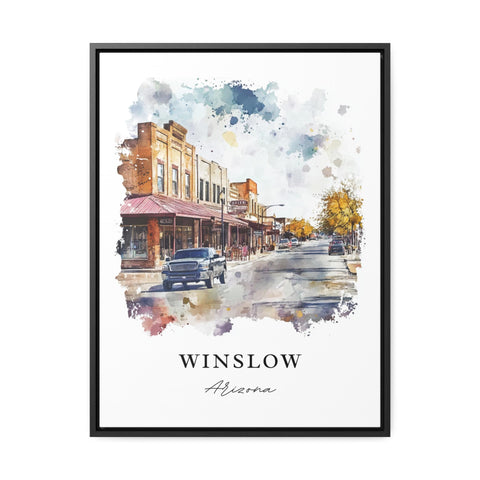 Winslow AZ Wall Art, Winslow Arizona Print, Winslow Watercolor Art, Navajo County Gift, Travel Print, Travel Poster, Housewarming Gift