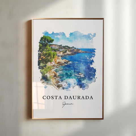 Costa Daurada Wall Art, Costa Daurada Print, Catalonia Watercolor Art, Catalonia Region Gift, Travel Print, Travel Poster, Housewarming Gift