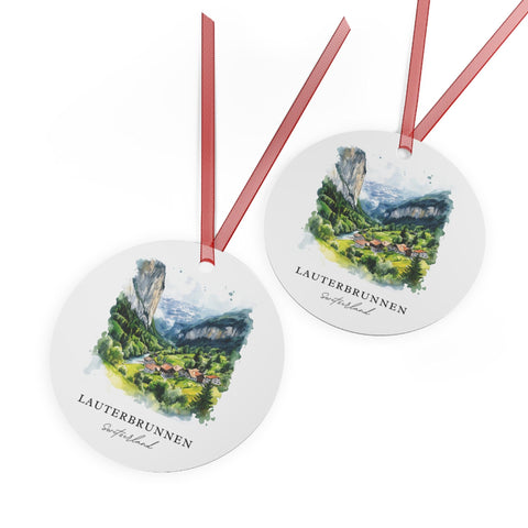 Lauterbrunnen Ornament: Unique Lauterbrunnen Souvenir, Switzerland Xmas Decor, and Authentic Lauterbrunnen Gift (1pc, 3pcs, 5pcs, 10pcs)