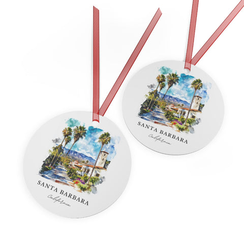 Santa Barbara CA Ornament: Unique UCSB Souvenir, Santa Barbara Xmas Decor, and Authentic Santa Barbara Gift (1pc, 3pcs, 5pcs, 10pcs)