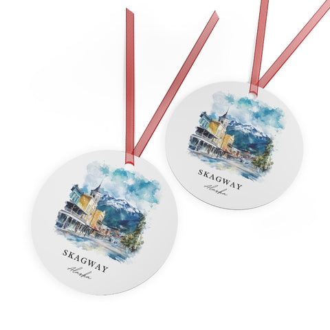 Skagway Ornament: Unique Skagway Alaska Souvenir, Skagway Xmas Decor, and Authentic Alaskan Gift (1pc, 3pcs, 5pcs, 10pcs)