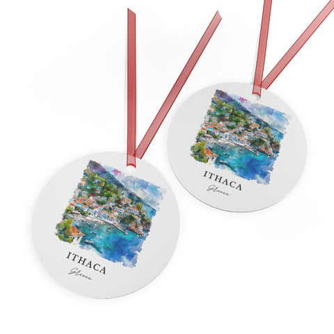 Ithaca Greece Ornament: Unique Ithaca Souvenir, Ithaca Xmas Decor, and Authentic Kefalonia Greece Gift (1pc, 3pcs, 5pcs, 10pcs)