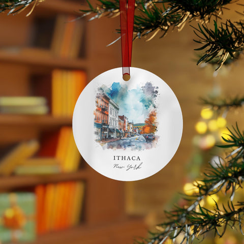 Ithaca NY Ornament: Unique Ithaca New York Souvenir, Ithaca NY Xmas Decor, and Authentic Finger Lakes Gift (1pc, 3pcs, 5pcs, 10pcs)