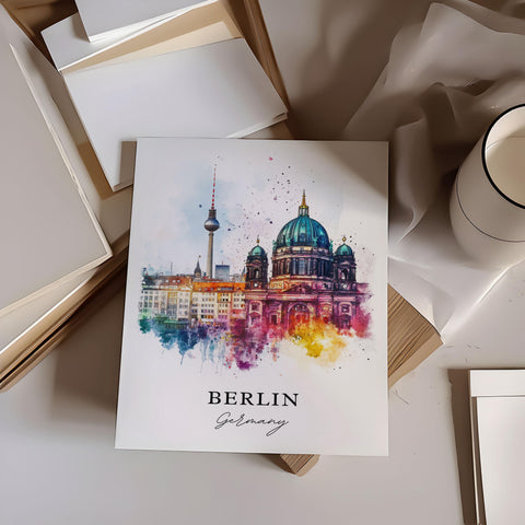 Berlin Wall Art, Berlin Germany Print, Berlin Watercolor Art, Berlin Germany Gift, Berlin Skyline Print, Travel Poster, Housewarming Gift