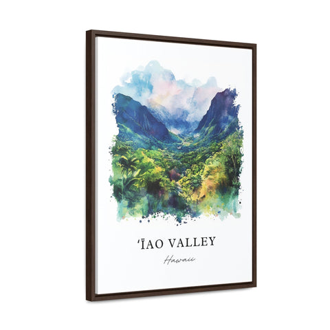 Iao Valley Wall Art, Iao Valley Print, Maui Watercolor Art, Wailuku Gift, Travel Print, Travel Poster, Housewarming Gift