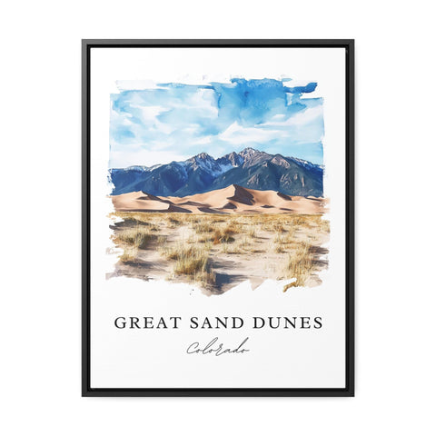 Great Sand Dunes CO Art, Colorado Sand Dunes Print, Colorado Watercolor Art, Alamosa CO Gift, Travel Print, Travel Poster, Housewarming Gift