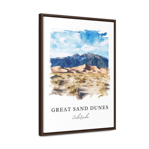 Great Sand Dunes CO Art, Colorado Sand Dunes Print, Colorado Watercolor Art, Alamosa CO Gift, Travel Print, Travel Poster, Housewarming Gift