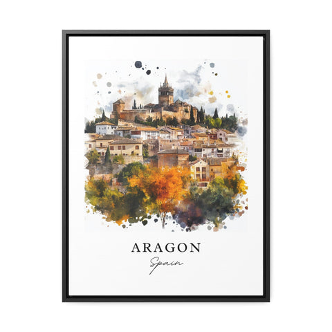 Aragon Spain Wall Art, Aragon Print, Aragon Watercolor Art, Huesca Region Spain Gift, Travel Print, Travel Poster, Housewarming Gift