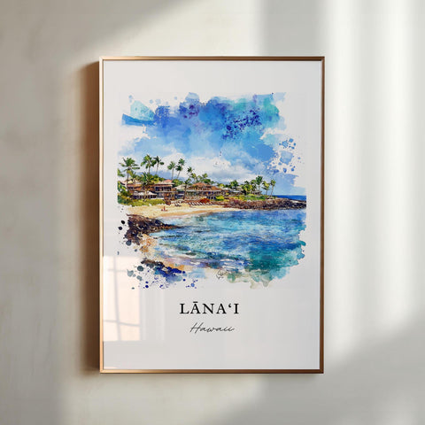 Lanai Wall Art, Maui Hawaii Print, Lanai Watercolor Art, Maui Hawaii Gift, Travel Print, Travel Poster, Housewarming Gift