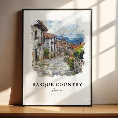 Basque Country Art, Basque Region Print, Basque Region Watercolor Art, Vitoria-Gasteiz Gift, Travel Print, Travel Poster, Housewarming Gift