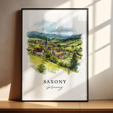 Saxony Germany Wall Art, Saxony Region Print, Saxony Watercolor Art, Saxony Germany Gift, Travel Print, Travel Poster, Housewarming Gift