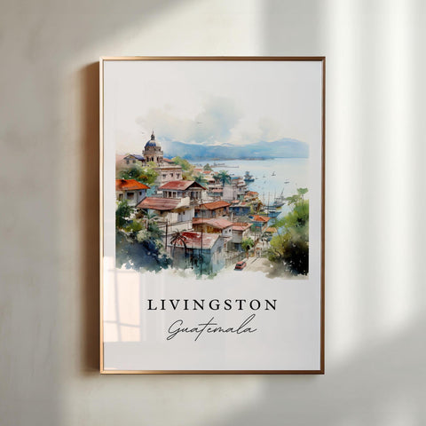 Livingston Guatemala wall art - Guatemala, Livingston poster, Izabal Department gift, Birthday present, Custom Text, Personalized Gift