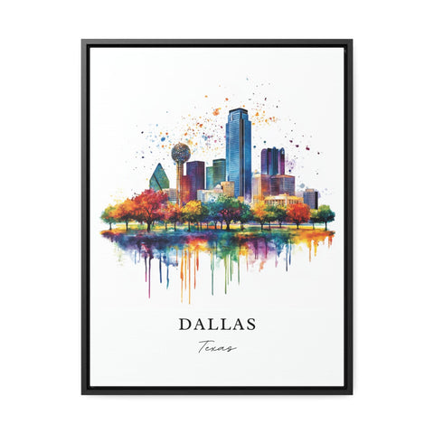 Dallas TX Wall Art, Dallas Print, Dallas Watercolor Art, Dallas Texas Skyline Gift, Travel Print, Travel Poster, Housewarming Gift