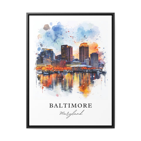 Baltimore MD Wall Art, Baltimore Print, Baltimore Watercolor Art, Baltimore Maryland Gift, Travel Print, Travel Poster, Housewarming Gift