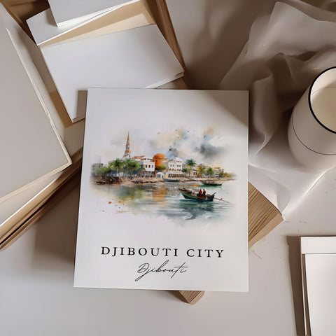 Djibouti City wall art - Djibouti, Djibouti City poster, Djibouti Wedding gift, Birthday present, Custom Text, Personalized Gift