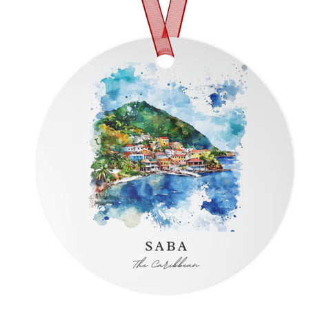 Saba Caribbean Ornament: Unique Saba Island Souvenir, Saba Xmas Decor, and Authentic Saba Christmas Gift