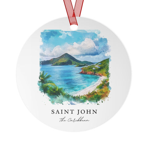 St John Island Ornament: Unique St John Souvenir, Saint John Xmas Decor, and Authentic Saint John Christmas Gift