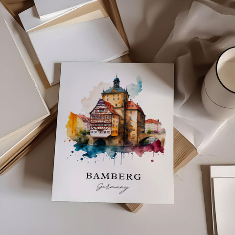 Bamberg Germany wall art - Germany, Bamberg poster, Bamberg Wedding gift, Bamberg Birthday present, Custom Text, Personalised Gift