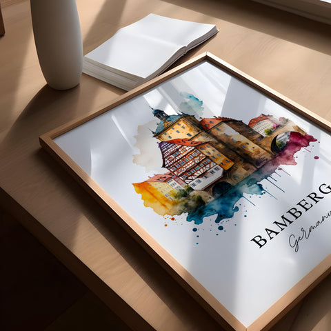 Bamberg Germany wall art - Germany, Bamberg poster, Bamberg Wedding gift, Bamberg Birthday present, Custom Text, Personalised Gift