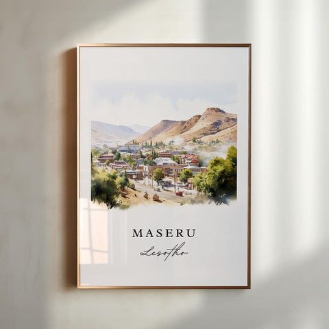 Maseru Lesotho wall art - Lesotho, Maseru poster, Maseru Wedding gift, Lesotho Birthday present, Custom Text, Personalized Gift