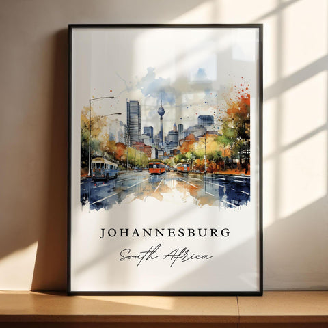 Johannesburg wall art - South Africa, Johannesburg poster, Johannesburg Wedding gift, Birthday present, Custom Text, Personalised Gift