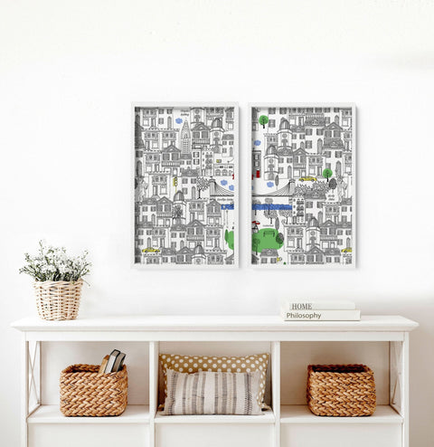 NYC wall art travel posters | Set of 2 wall art prints, Perfect Gift