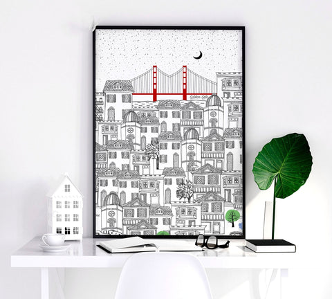 Unique San Francisco wall art travel posters | Set of 2 art prints, Perfect Gift
