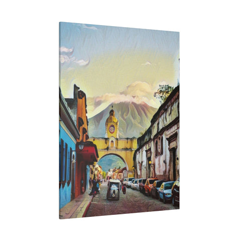 Antigua Guatemala Watercolor Street Scene - Framed Art Print - High Quality, Unique Home Decor featuring the charming streets of Antigua