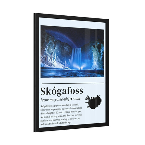 Skógafoss Waterfall: A Photographic Journey - Framed Print & Infographic