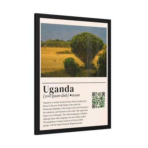 Discover the Pearl of Africa: Framed Uganda Photo with QR Code with more in-depth information