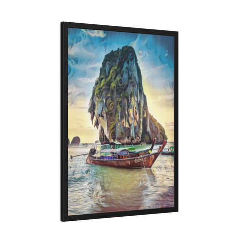 Phuket Thailand Beach Watercolor Art Print - Hand-painted Framed Poster - Unique Home Decor