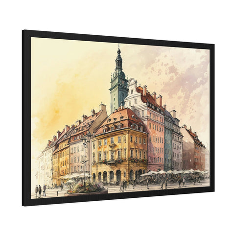 Warsaw, Poland Watercolor Framed Picture