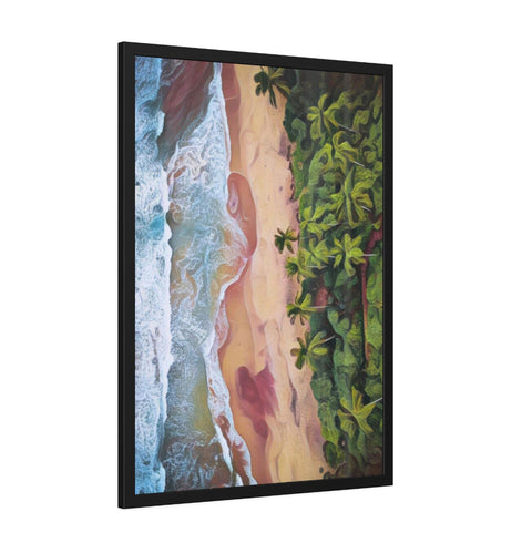Stunning Sri Lanka Beach Framed Poster - Artificial Painting High Resolution Print Wall Art